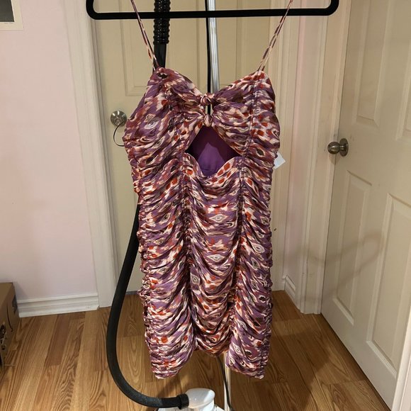 NWT Zara purple and pink mini dress size S - Picture 4 of 4